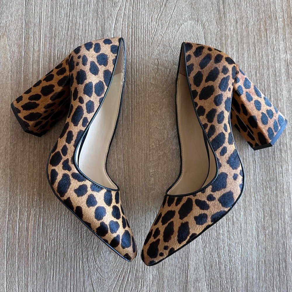 Vince Camuto Talise2 Cow-Hair Block Heels Leopard 10 NWB - Picture 2 of 14